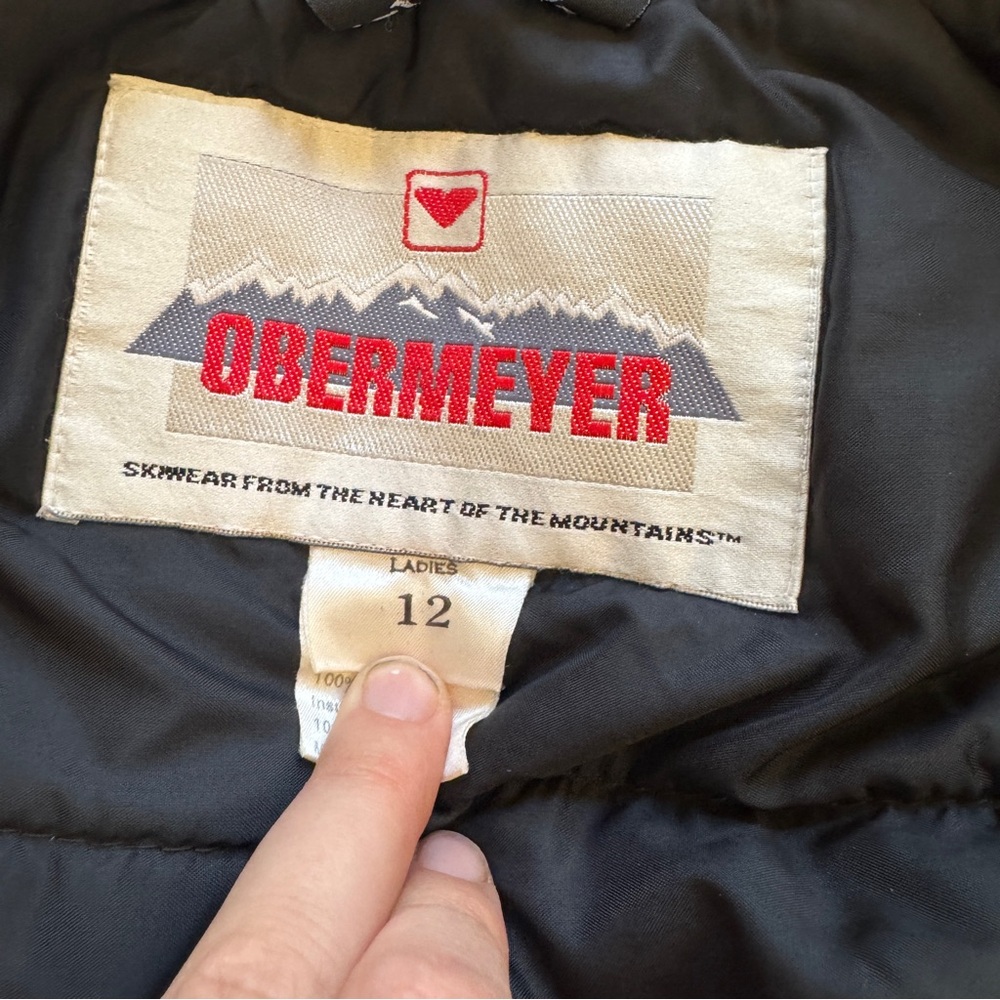 Obermeyer Ski Jacket | Vintage Zip Up Winter Puffy Coat Medium 80s Size 12 - Picture 10 of 13